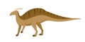 Parasaurolophus dino. Extinct dinosaur with cranial crest or bone on head. Animal of ancient Jurassic period