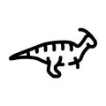 Parasaurolophus dinosaur line icon vector illustration sign