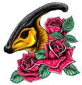 Parasaurolophus head art vector illustration design