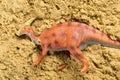 Parasaurolophus on sand concept ofanimal excavating