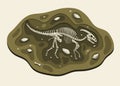 Parasaurus Dinosaurs Archaeology Fossil Cartoon Discover in the Ground
