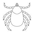 Parasites mite vector icon.Outline vector icon isolated on white background mite parasites.