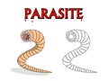 Parasitic nematode worms in vector cartoon design Royalty Free Stock Photo