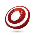 Parasitic tick on red button Royalty Free Stock Photo