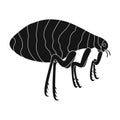 Parasitizing flea single icon in black style for design.Pest Control Service vector symbol stock illustration web.