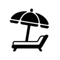 Parasol beach ( summer , vacation ) vector icon illustration Royalty Free Stock Photo