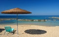 Parasol in cyprus beach Royalty Free Stock Photo