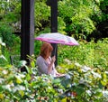 Parasol garden woman Royalty Free Stock Photo