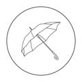 Parasol icon in outline style isolated on white background. Golf club symbol stock vector illustration. Royalty Free Stock Photo