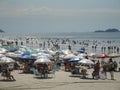 Parasol Pitangueiras beach sky blue Guaruja Sao Paulo Brazil