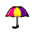 parasol umbrella rain game pixel art vector illustration Royalty Free Stock Photo