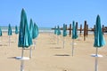Parasols at the beach in Giulianova Royalty Free Stock Photo