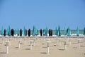 Parasols at the beach in Giulianova Royalty Free Stock Photo