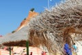 Parasols on Falesia Beach in Algarve