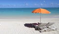 Parasols on Mont-Choisy beach, Mauritius island