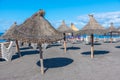 Parasols at Playa de Troya at Tenerife, Canary islands, Spain