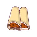 Paratha roll flat color icon