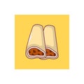 Paratha roll flat color icon