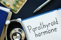 Parathyroid hormone is shown on the conceptual medical photo