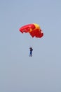 Paratrooper on airshow. Royalty Free Stock Photo