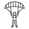 Paratrooper icon, outline style
