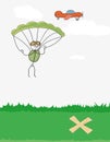 Paratrooper and plane Royalty Free Stock Photo