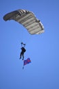 Paratrooper waving Bulgarian Air Force Flag