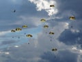 Paratroopers and dramatic sky Royalty Free Stock Photo