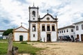 Paraty, Brazil - Jan 24, 2024: The Jesuit Baroque-Rococo style of the 18th century Church of Santa Rita in Paraty,Brazil Royalty Free Stock Photo