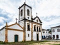 Paraty, Brazil - Jan 24, 2024: The Jesuit Baroque-Rococo style of the 18th century Church of Santa Rita in Paraty,Brazil Royalty Free Stock Photo