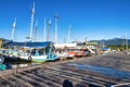 Paraty, Brazil - Jan 25, 2024: Port of Paraty, Brazil with colorful tourist and fishing boats