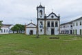 Paraty, Old city street view with a Colonial church, Brazil, South America