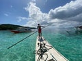 Paraw boat in Coron island in Palawan, Philippines