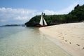 Paraw sailboat Beautiful boracay beach philippines Royalty Free Stock Photo