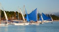 Paraw, the traditional filipino sailing boats. White beach. Boracay island. Aklan. Western Visayas. Philippines