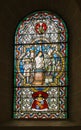 Paray Le Monial, France - September 13, 2016: Stained glass at the Basilica du Sacre Coeur in Paray-le-Monial