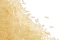 Parboiled rice border on white Royalty Free Stock Photo