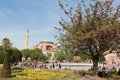 Parc close to Sainte-Sophie (Hagia Sophia) mosque Istanbul, Turkey Royalty Free Stock Photo