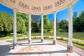 Parc de l Orangerie park in Strasbourg idyllic pavilion and green nature view