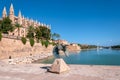 Parc de la Mar. In the background Palma Cathedral Royalty Free Stock Photo