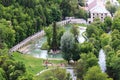 Water recreation near Durance river in Briancon, France