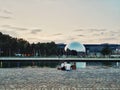 Parc de la Villette, deconstruction style park in the post modern period, Paris, France