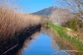 Water Canal on Natural Park in Mallorca Royalty Free Stock Photo