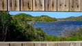 Parc Natural de s\'Albufera des Grau, Menorca, Spain. view of the lagoon behind the observation point