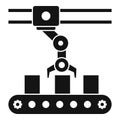 Parcel assembly line icon, simple style