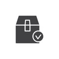 Parcel box check vector icon