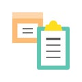 Parcel box and clipboard, Flat icon delivery shopping and logistic concept Royalty Free Stock Photo