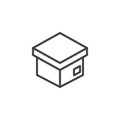 Parcel box packaging line icon