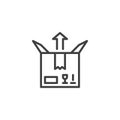 Parcel box send line icon