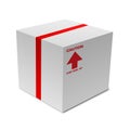 Parcel box wrapped up a courier shipping package on a clear background